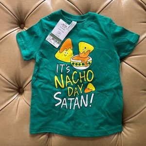 Children’s graphic tshirt, 3T, “It’s nacho day satan”